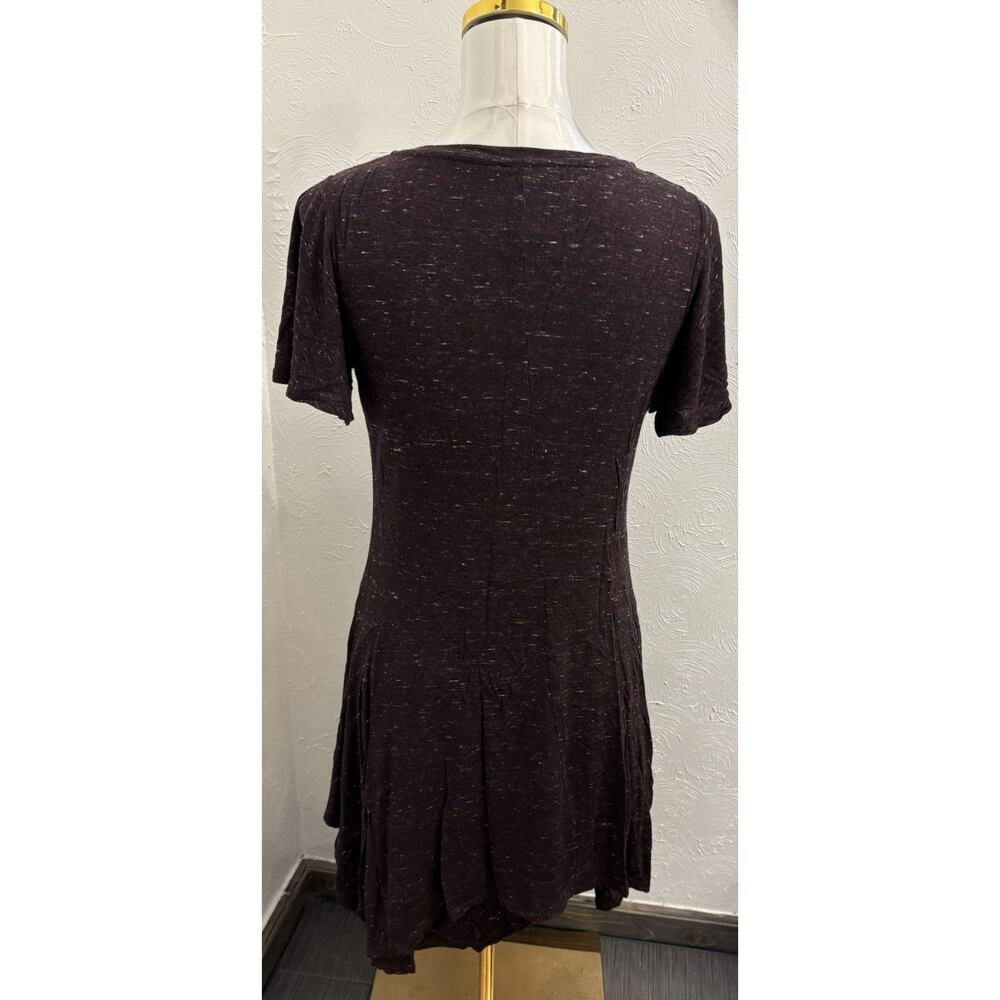 Anthropologie Dolan Melanie Maroon Heather Knit Asymmetrical Dress Size Small - Picture 4 of 9